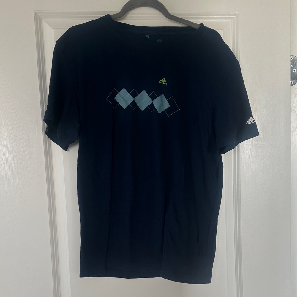 Adidas Men's Navy Blue Graphic Tee